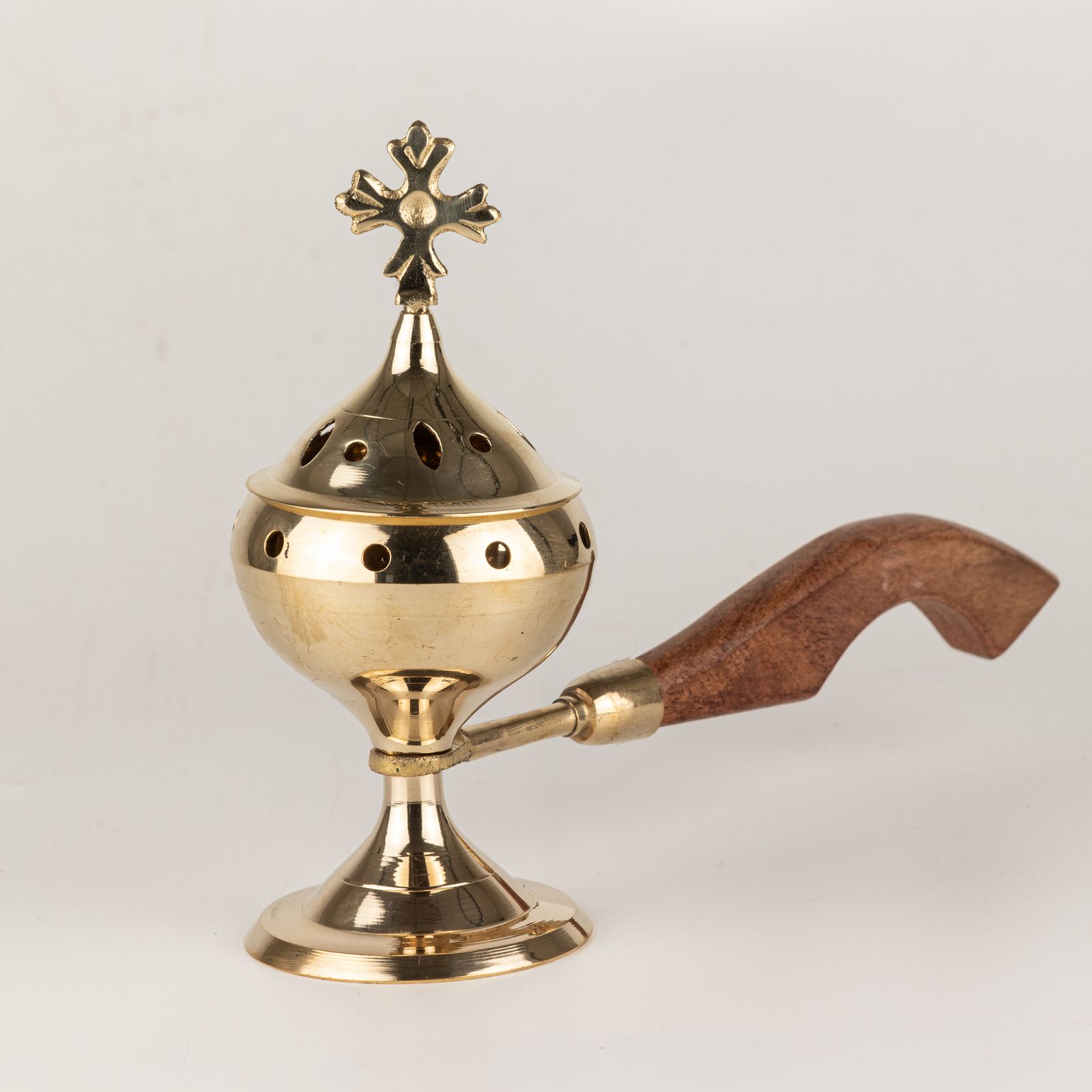 Räucherhalter – Censer mit aus Holz Handle – Cross