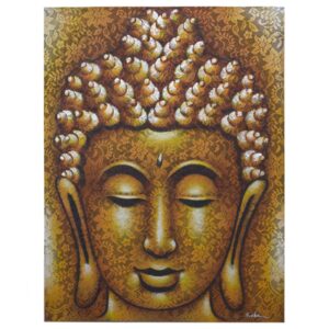 Buddha-Bild – Brokatdetails – goldfarben