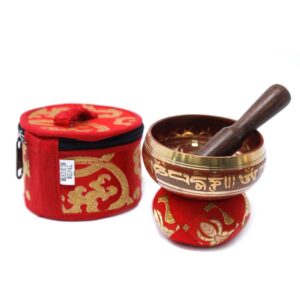 Klangschalen – Mini Klangschale Geschenkset – Rot