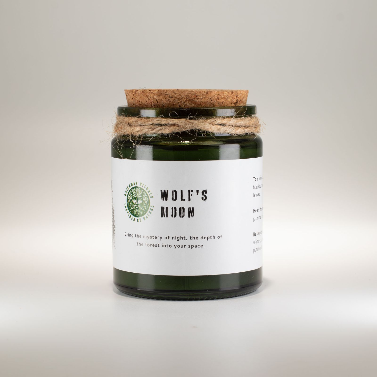 Sojawachskerze – Greenman Holzdocht Sojakerze – Wolf's Mond – Bild 3