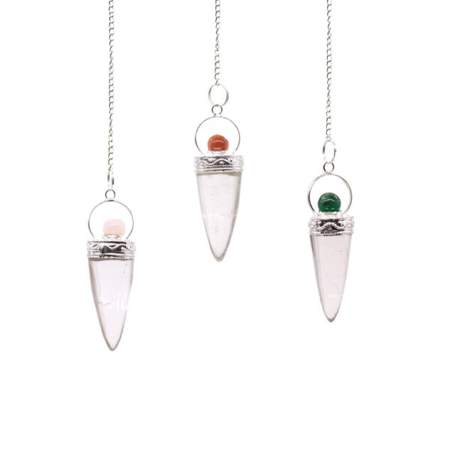 Bergkristall Cone & silberfarben Ring – Asst