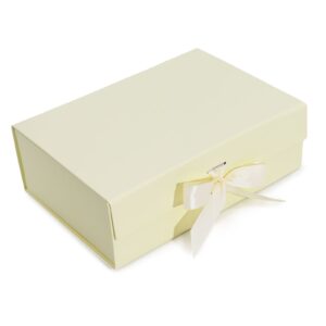 Faltbare Geschenkbox – Groß, Elfenbein, 28.2 × 20.2 × 9.2 cm