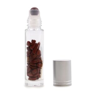 Edelstein-Roll-on-Flasche – Roter Jaspis – 5 ml, silberfarbener Verschluss