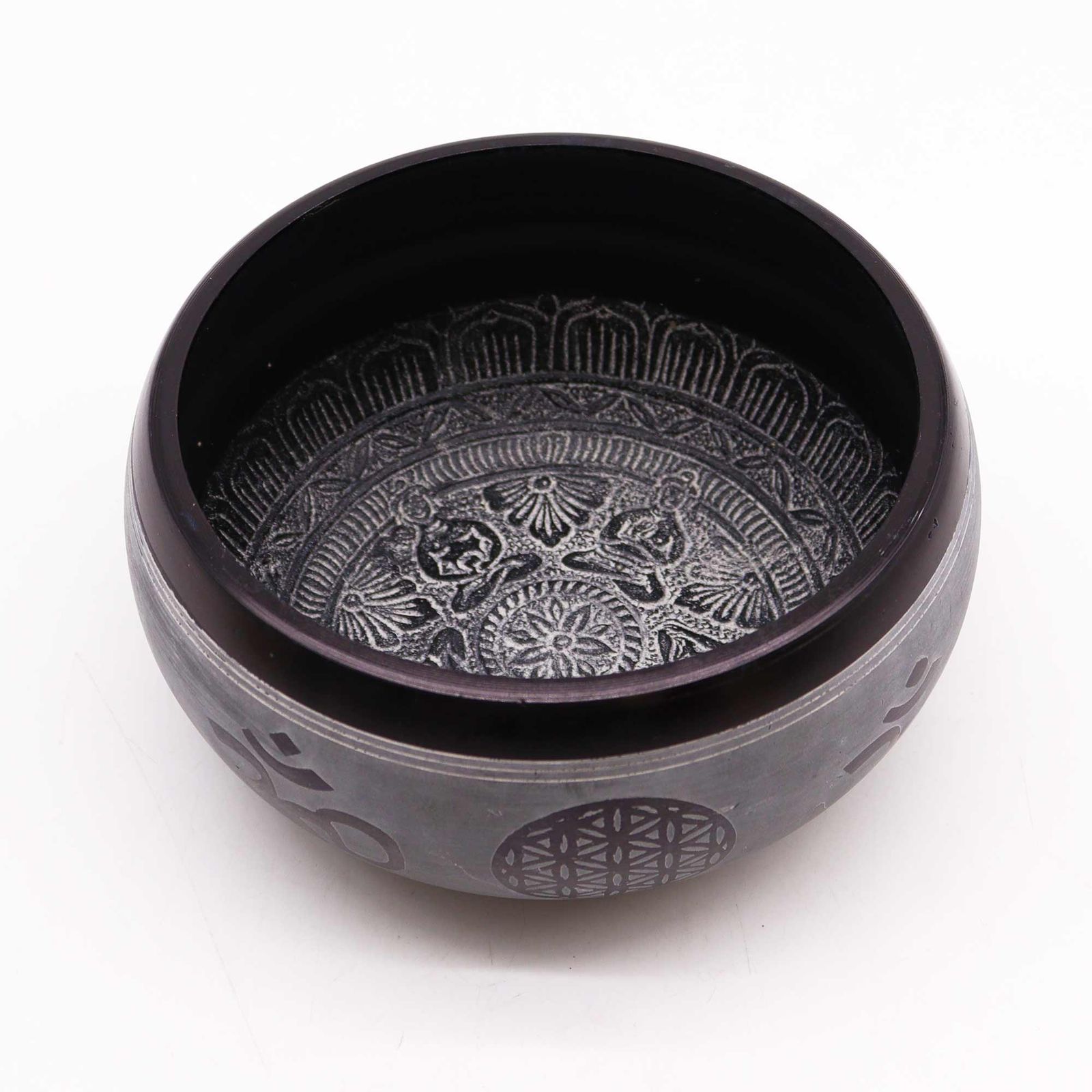 Earth Powder Klangschale – Om Fünf Buddhas – 16 cm – Bild 2