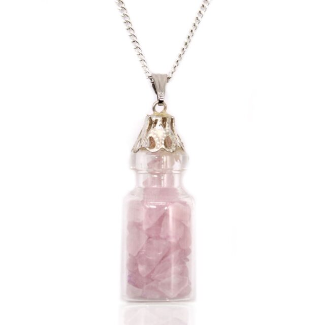 in Flasche Edelsteinkette – Rosenquarz
