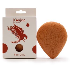 Konjac-Gesichtsschwamm – Tropfenform – Rot Tonerde – Rejuvenating
