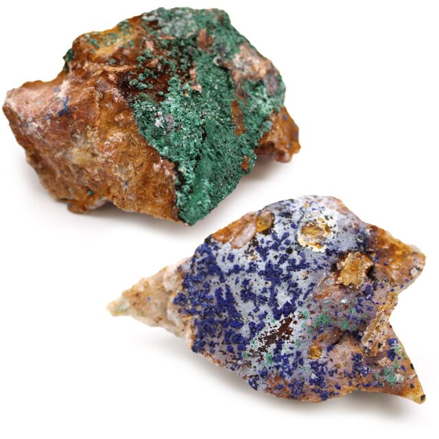 Mineralien-Sammlerstücke – Azurite Malachit (ca. 20 Stück)