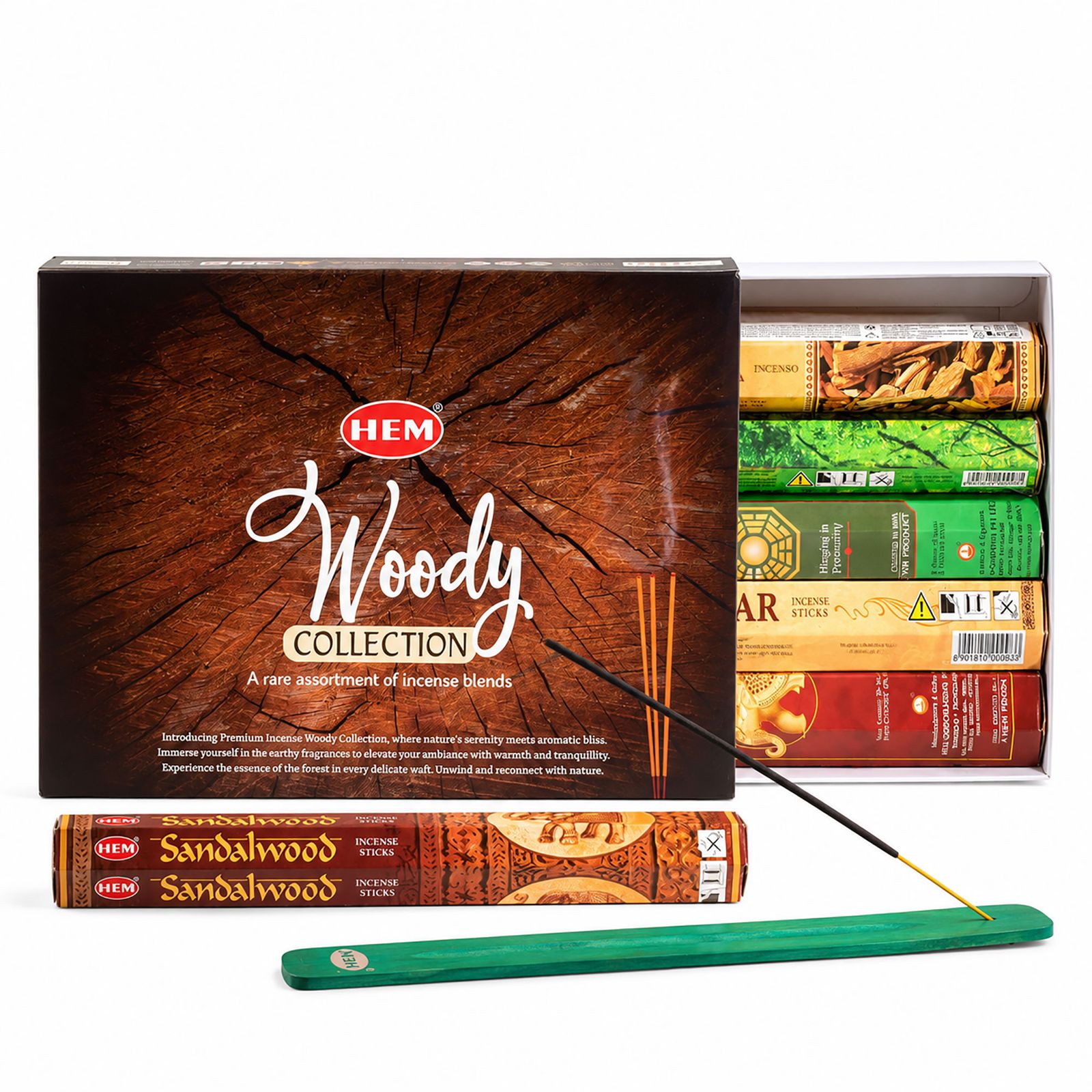 Räucherstäbchen – HEM sechseckig – Woody Collection & Ashcatcher (sortiert Packung 6) – Bild 2