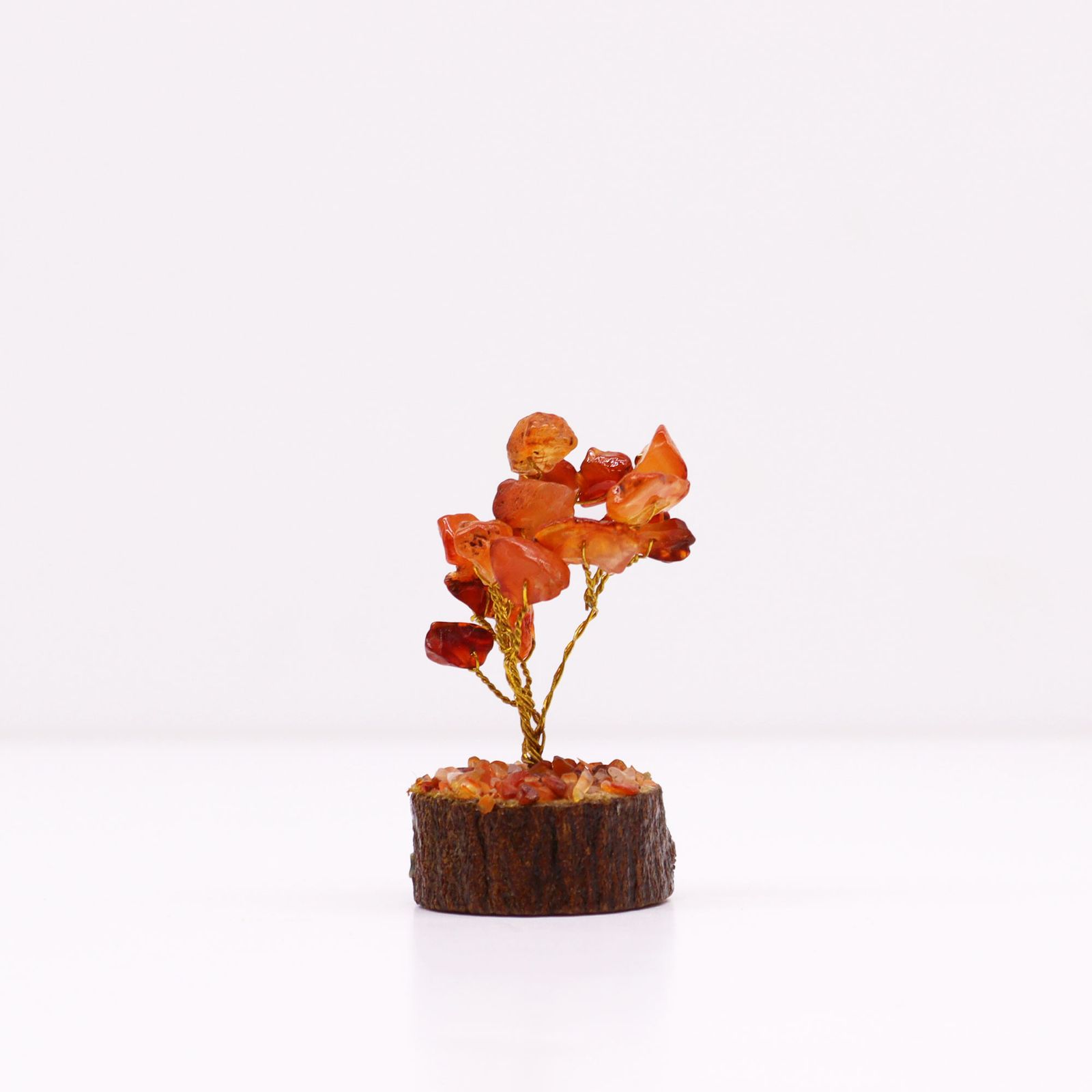Mini-Edelsteinbaum mit Holzsockel – Karneol (15 Steine) – Bild 3