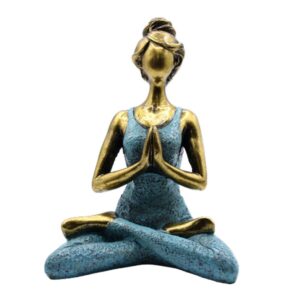 Yoga-Figur – bronzefarben & türkis 24 cm