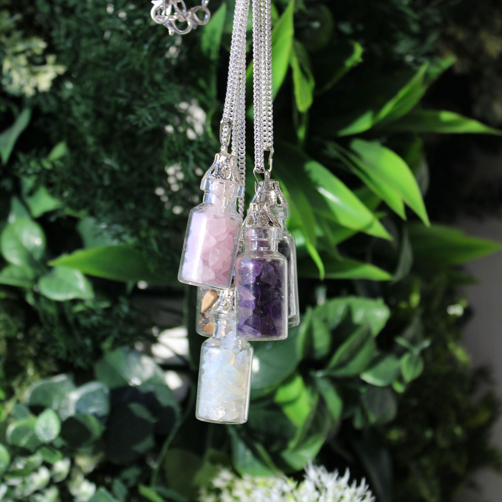 in Flasche Edelsteinkette – Rosenquarz – Bild 2