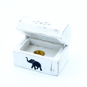 Räucherhalter – weiß lasiert – Rauch Box 8 cm