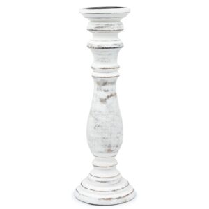 Kerzenhalter – klassischer Kerzenständer – weiß lasiert – 37x10 cm – Groß