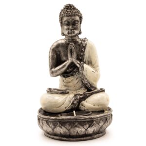 Buddha-Kerzenhalter – weiß – mittel