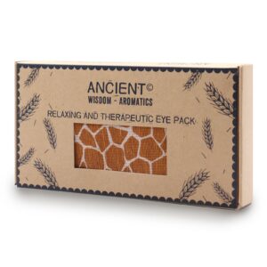 Massage-Accessoire – Augenkissen mit Lavendel aus Baumwolle und Jute in Geschenkbox – Madagascar Giraffe