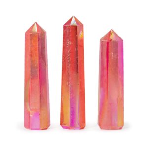 Edelsteinobelisk ca. 9 cm – Aurora Kristall Quarz – Pfirsich