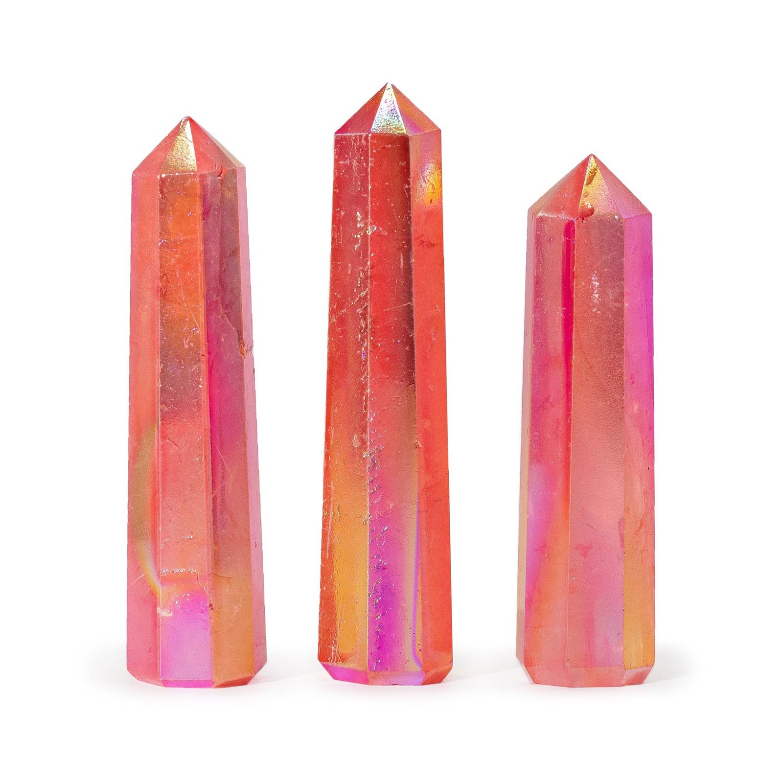 Edelsteinobelisk ca. 9 cm – Aurora Kristall Quarz – Pfirsich
