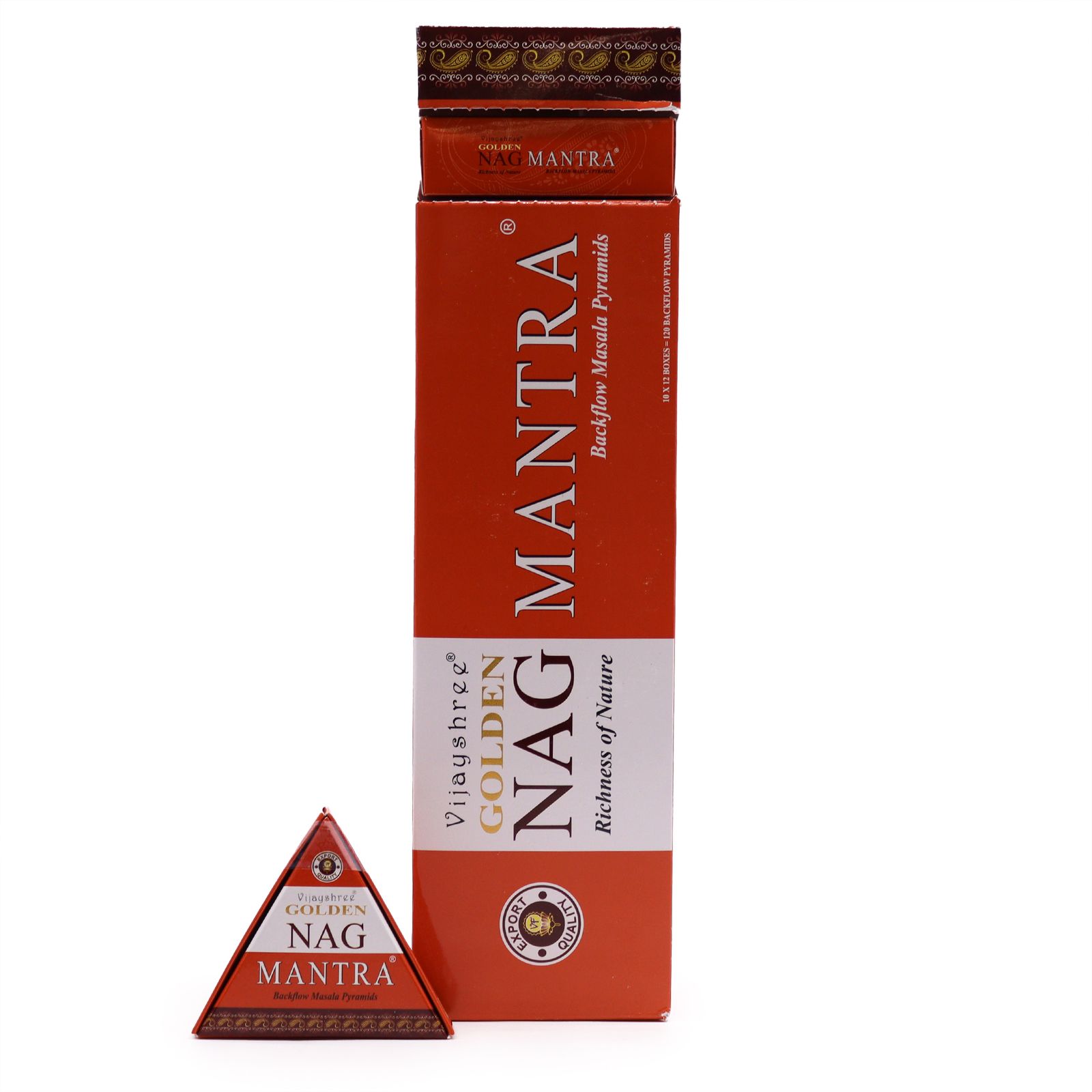 Räucherkegel – 42 g Jumbo Golden Nag – Mantra Rückfluss