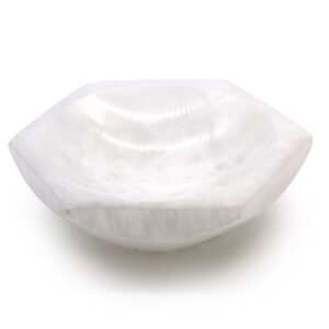 Sechseckige Schale aus Selenit – 15 cm