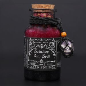 Badesalz – Ancient Witch Baderitual-Mischung & Amethyst Kristall Amulett – Verführung