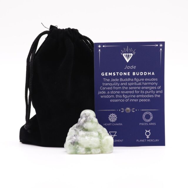 Kleine Buddha-Figur aus Edelstein – Jade 35x40x23mm