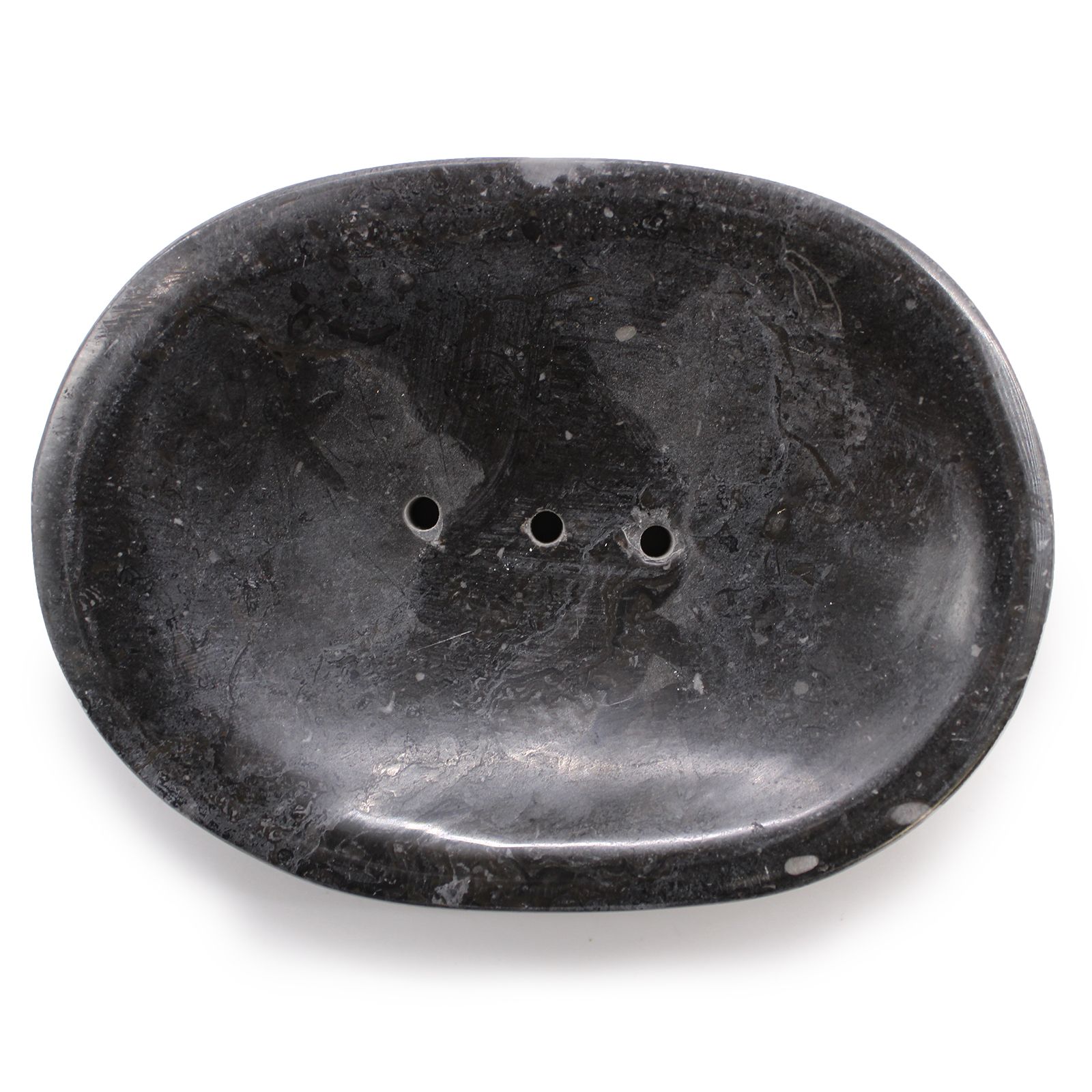 Seifenzubehör – klassisch Oval Schwarz Marmor Seifenschale – Bild 2
