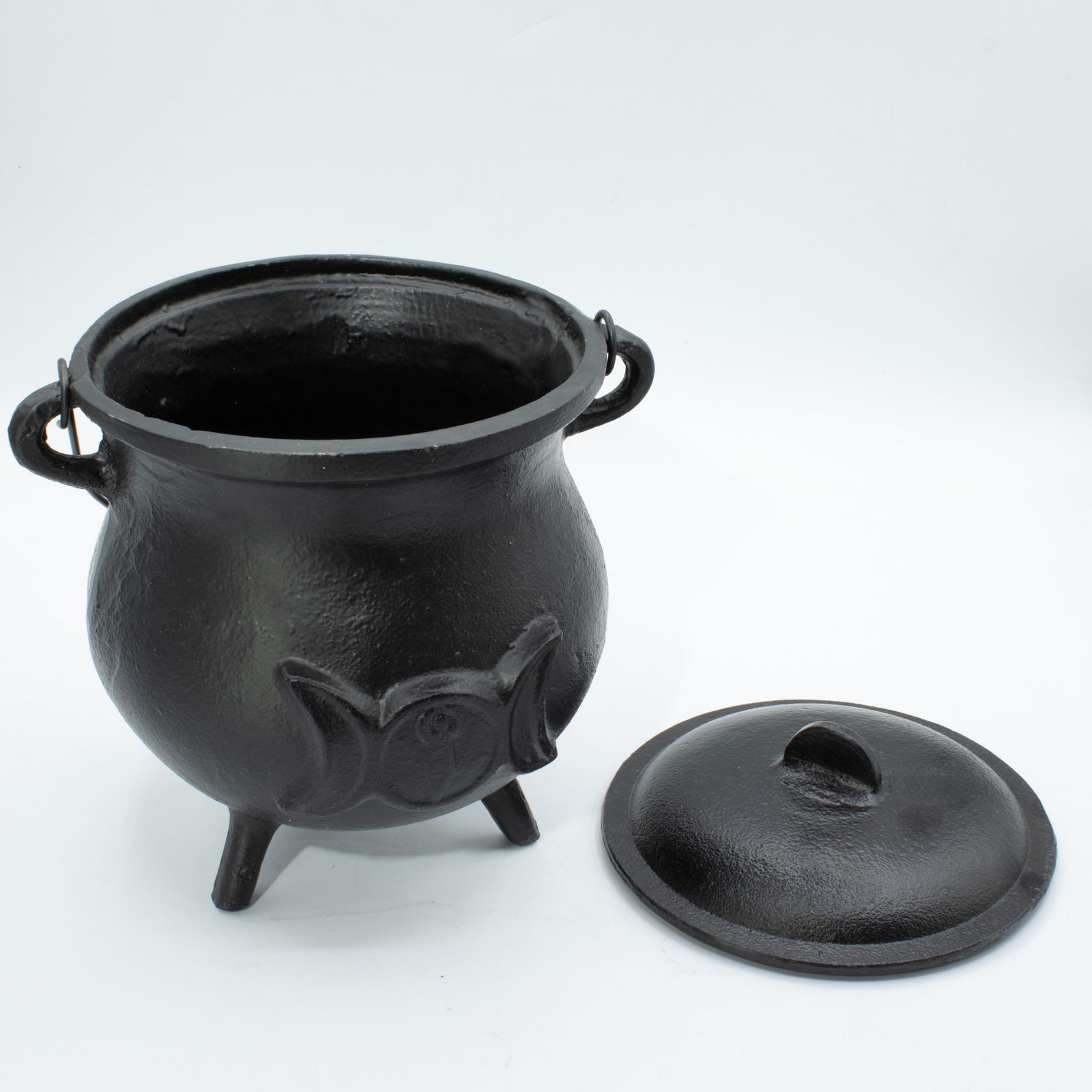 Räucherhalter – Extra Huge Gusseisen Cauldron mit Triple Mond 23x18 cm (at least 4 kg) – Bild 3