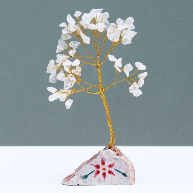 Edelsteinbaum aus Bergkristall – 80 Steine