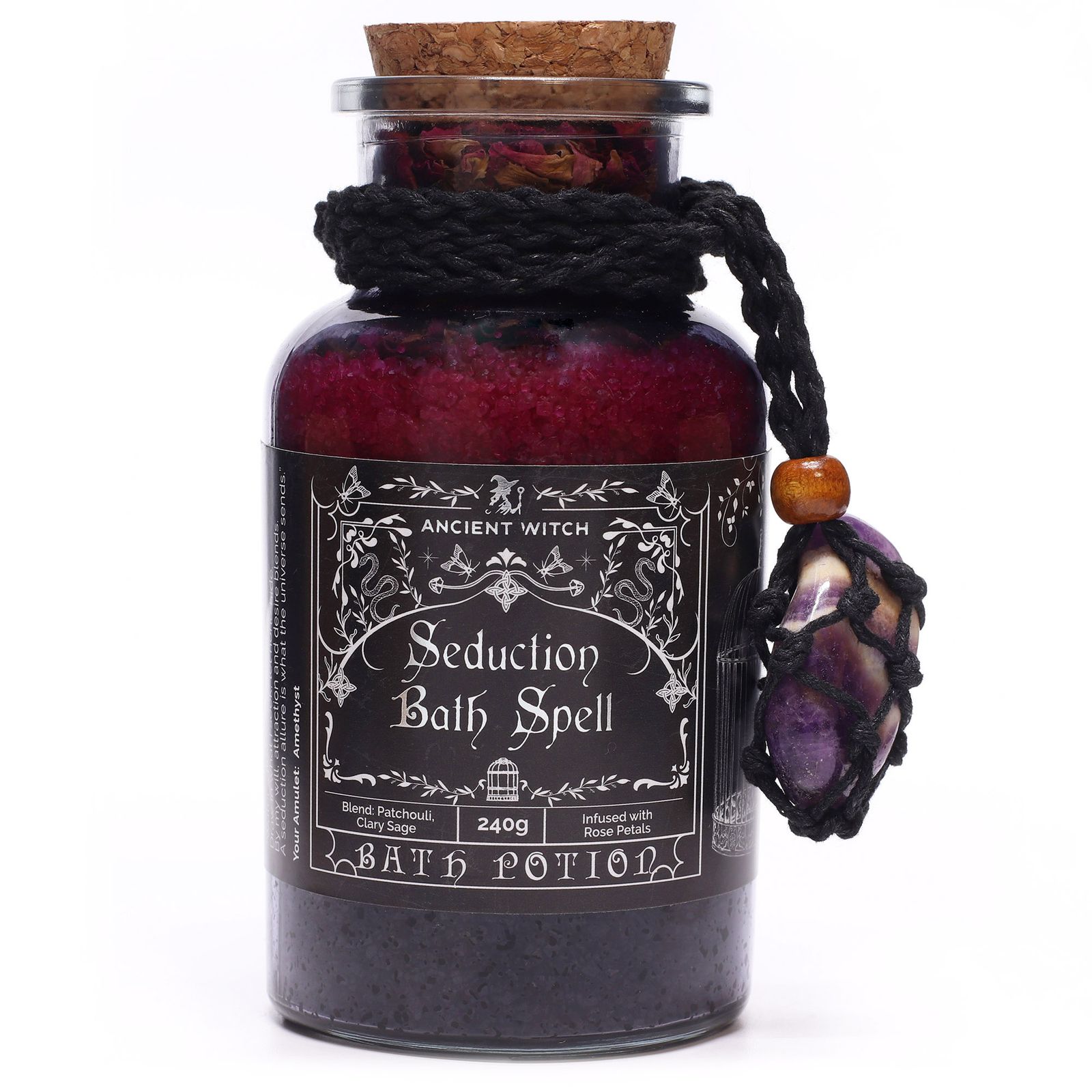 Badesalz – Ancient Witch Baderitual-Mischung & Amethyst Kristall Amulett – Verführung – Bild 2
