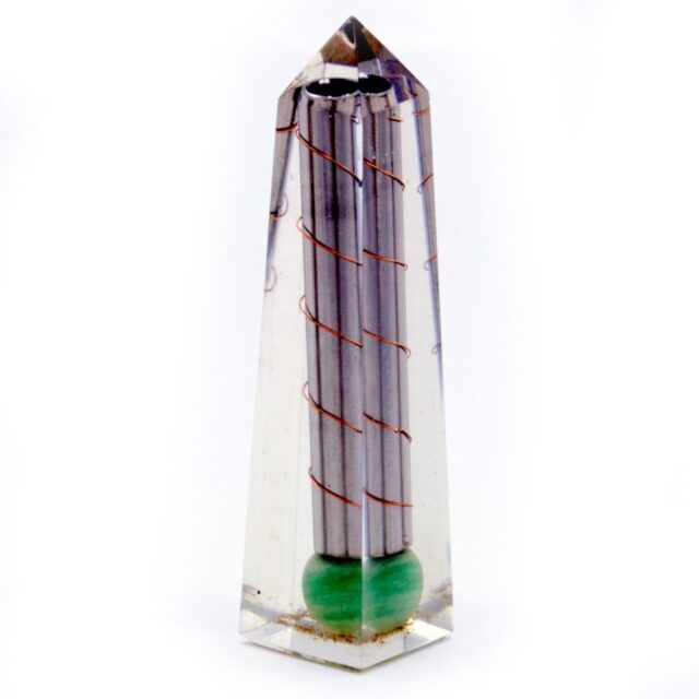 Orgonit Obelisk Kraft Spitze Grüner Aventurin – 110x30 mm