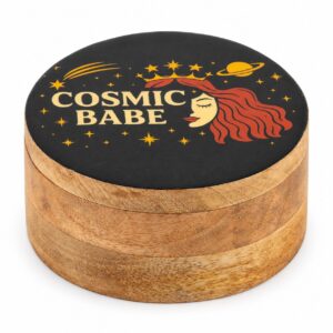 Emaillierte Box – rund – „Cosmic Babe“