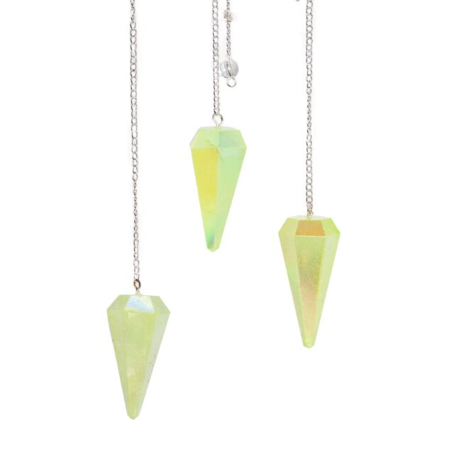 sechsseitig Pendel – Aurora Kristall Hellgrün – 4 cm