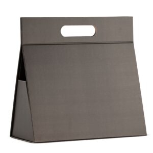 Faltbare Geschenktasche – Groß, Schwarz, 28 × 12.5 × 26 cm