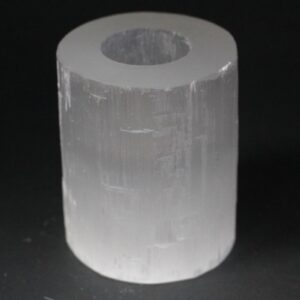 Zylindrischer Selenit-Kerzenhalter – 10 cm