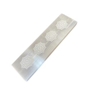 Flache Selenit-Ladeplatte 15 cm – Mandala