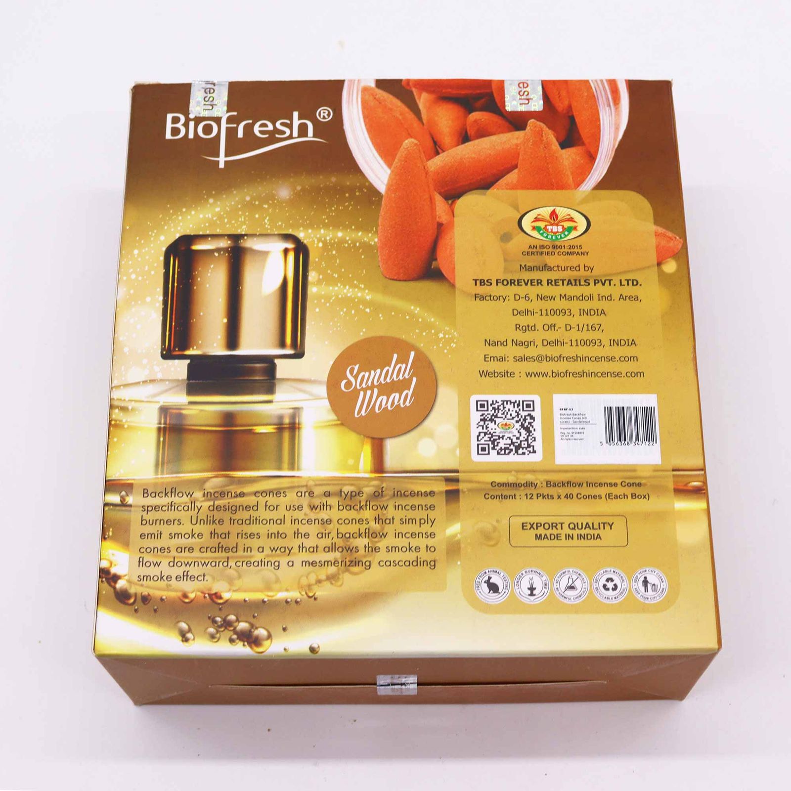 Räucherkegel – Biofresh Rückfluss (40 Stück) – Sandelholz – Bild 4