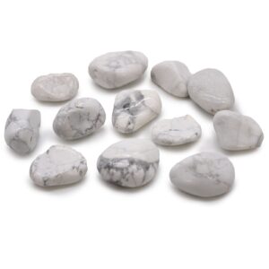 Edelstein – 12 mittelgroße afrikanische Trommelsteine – Weiß Howlite – Magnesite