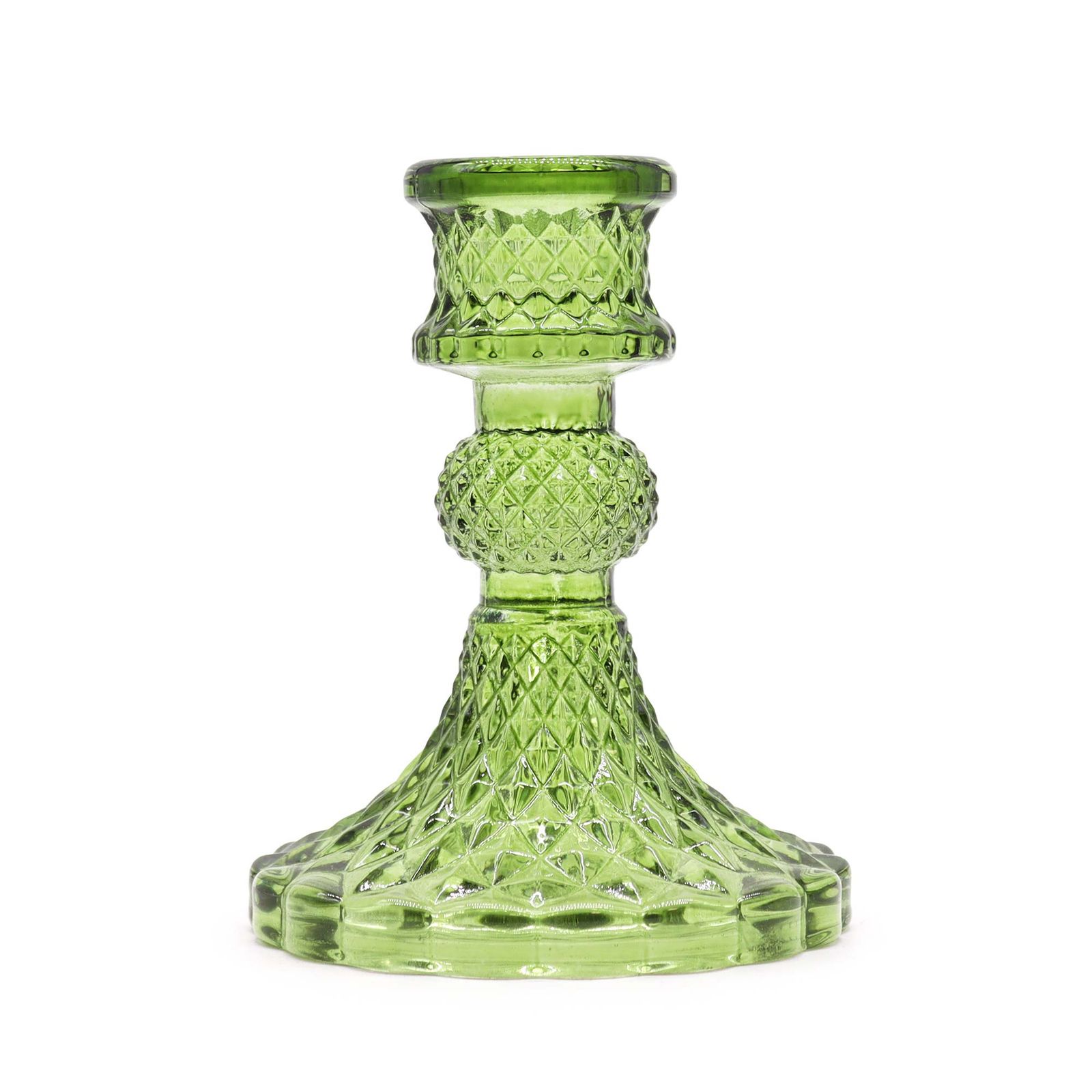 Kerzenhalter – Set mit 2 Vintage Stabkerze – Garten Jade
