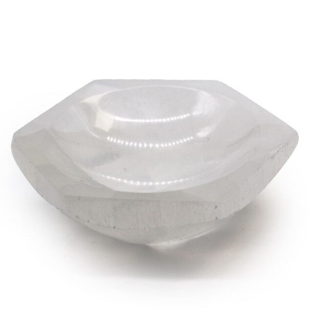 Sechseckige Schale aus Selenit – 10 cm