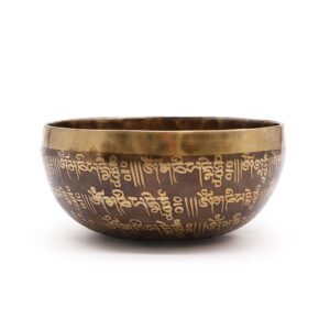 Tibetisch Kristall graviert Schale – 16 cm – Mantra