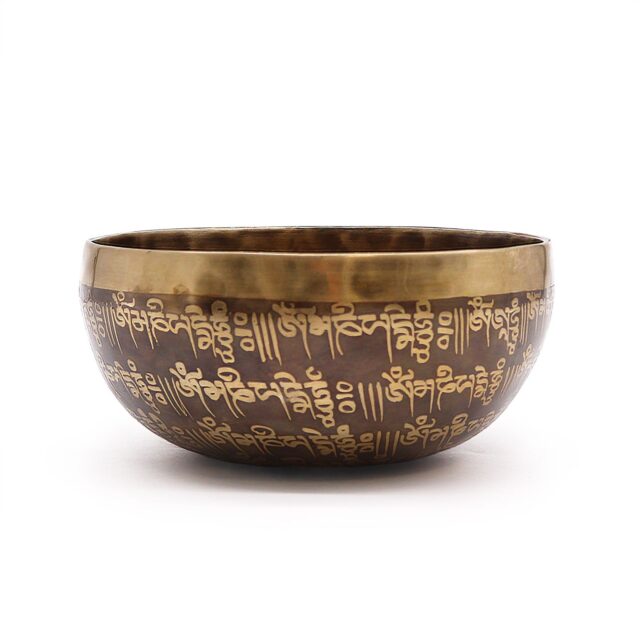 Tibetisch Kristall graviert Schale – 16 cm – Mantra