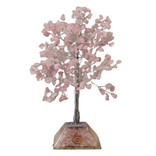 Edelsteinbaum mit Orgonit-Sockel – 320 Steine – Rosenquarz – Bild 2