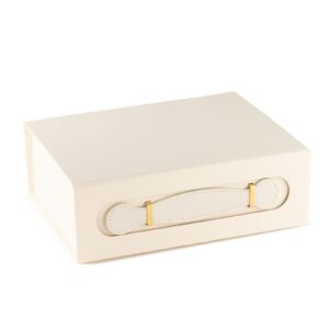 Geschenkverpackung – Faltbare Geschenkbox – mittelgroßer Geschenkkorb (24x18.2x8 cm) – Weiß