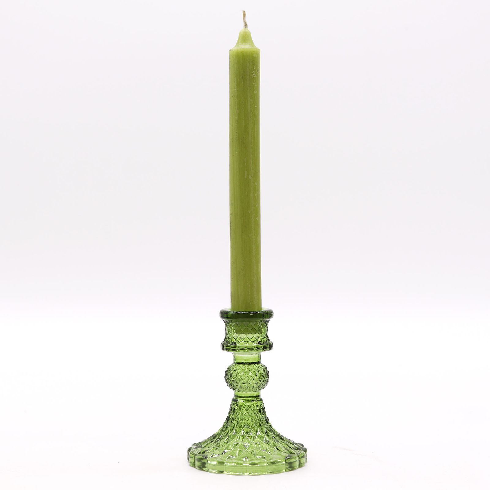 Kerzenhalter – Set mit 2 Vintage Stabkerze – Garten Jade – Bild 2
