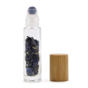 Edelstein-Roll-on-Flasche – Sodalith – 5 ml, Holzverschluss