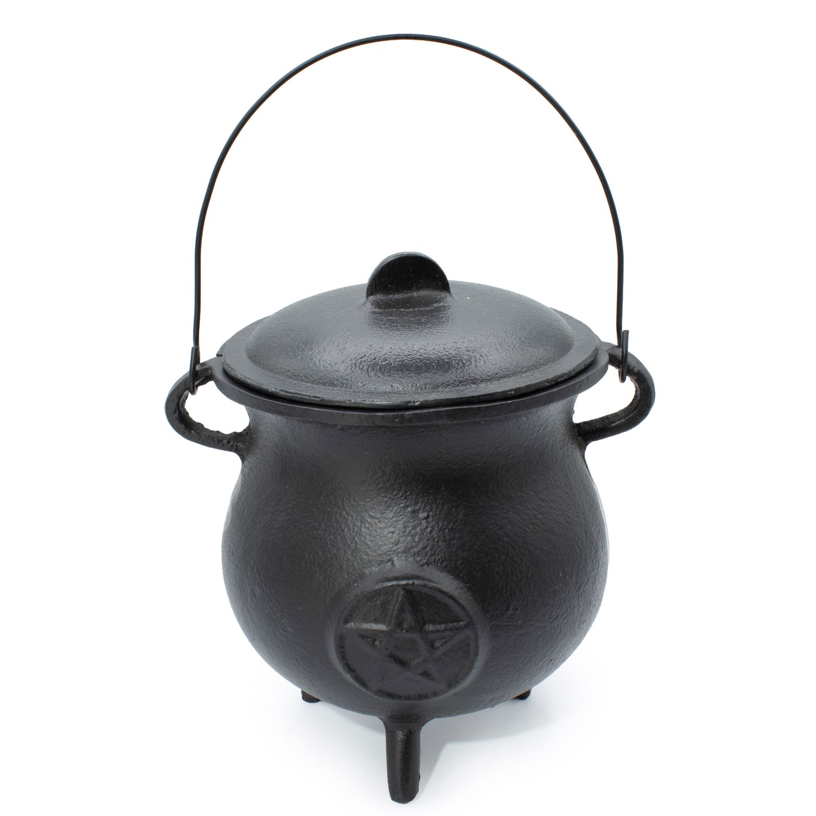 Räucherhalter – Extra Huge Gusseisen Cauldron mit Pentagramm 23x18 cm (at least 4 kg)