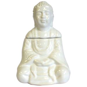 Duftlampe mit sitzendem Buddha – Weiß