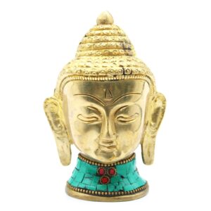 Buddha-Figur aus Messing – Kopf, groß – 11,5 cm