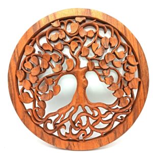 Holz-Wandbild „Lebensbaum und Liebe“ – 40 cm