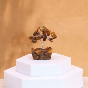 Edelsteinbäume – Mini Gemstone Trees On Orgonite Base – Tigereye (15 stones)